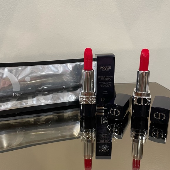Dior Makeup Dior Lip Brush 3 Rouge Dior 999 Velvet And 999 Satin